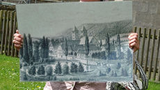 Altes Foto vom gesamten Kloster Flechtdorf